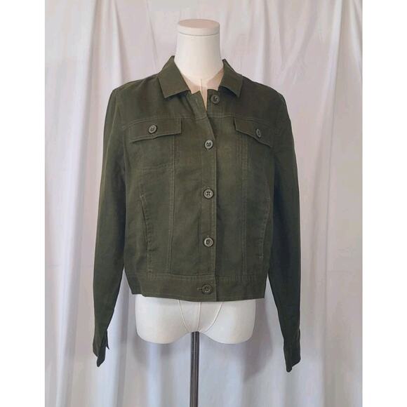 Quince European Linen Jacket Martini Olive Green Small New - Picture 4 of 12
